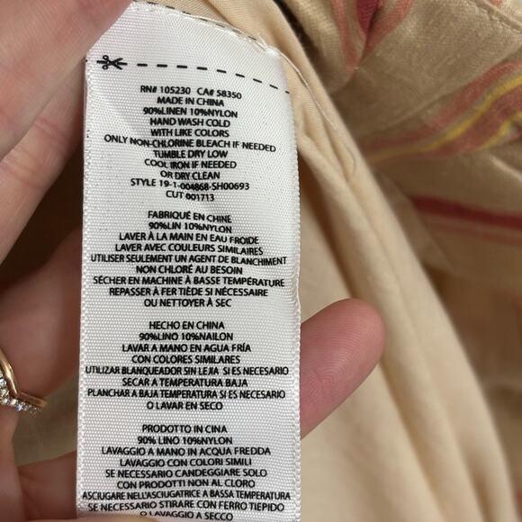 NWT Joie Maelina Linen Striped Paperbag High Waist Shorts in Porcelain - Size M - Picture 8 of 8